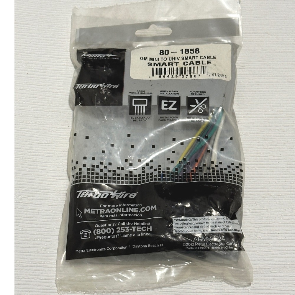 Metra 80-1858 GM Mini to Universal Smart Cable Radio Wiring Harness Multi Color